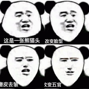 熊猫头学化妆表情