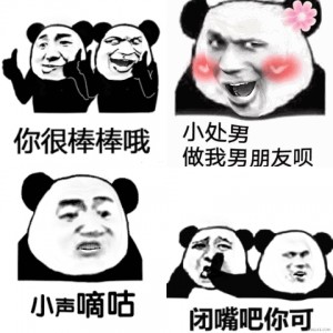 一组熊猫头动图表情包