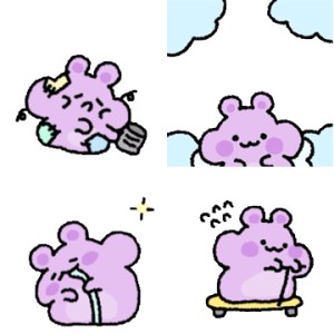 紫色小仓鼠 超级实用的可爱表情