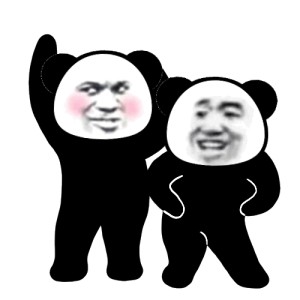 双人熊猫头跳舞表情包