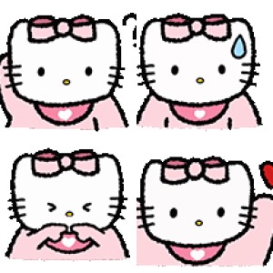 可爱又好用的HelloKitty动态表情包 可爱的Hello Kitty双手托脸,脸颊泛红尽显娇羞表情包图片gif动图 - 求表情网,斗图从此不求人!