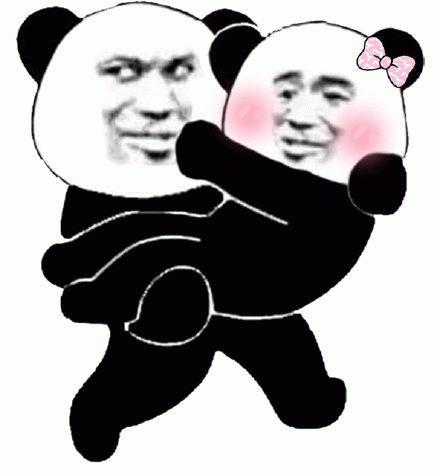 熊猫头抱抱你表情包