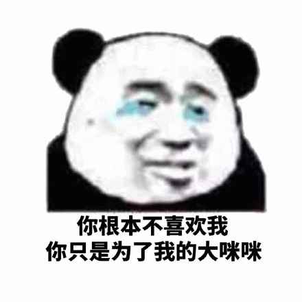 你根本不喜欢我，你只是为了我的大咪咪（熊猫人）