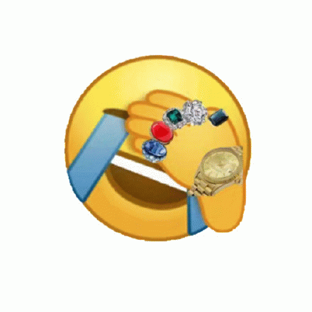 Emoji捂脸哭笑不得炫富