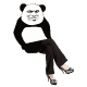 性感长腿熊猫头穿高跟鞋