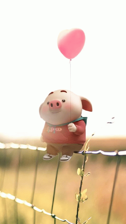 猪猪牵着气球