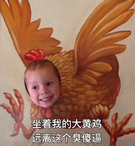 坐着我的大黄鸡,远离这个臭傻逼 小孩骑大黄鸡,配文“坐着我的大黄鸡远离这个臭傻逼”表情包图片gif动图 - 求表情网,斗图从此不求人!