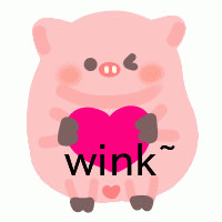 猪猪表情包 wink爱心