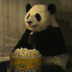 大熊猫吃爆米花