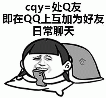 cqy=处Q友，即在 QQ 上互加为好友 日常聊天