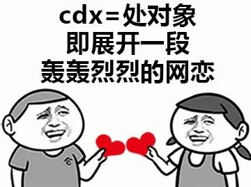 cdx=处对象，即展开一段轰轰烈烈的网恋