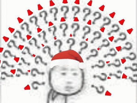 无数问号圣诞帽红帽