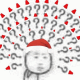 无数问号圣诞帽红帽