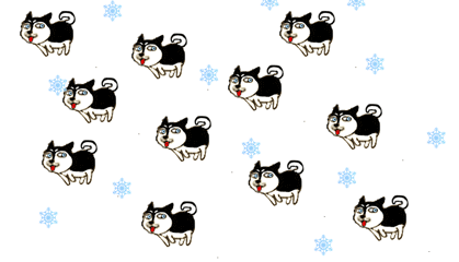下雪天奔跑的doge