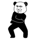 熊猫头 熊猫头站着跳舞，手舞足蹈
