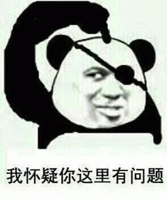 黑脸熊猫 黑脸熊猫捂着一只眼睛，指着头说，我怀疑你这里有问题