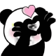 熊猫人画爱心表情包