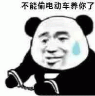 熊猫人不能偷电动车养你了表情包