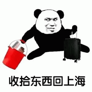 熊猫人收拾东西回上海