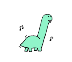 绿色长颈恐龙哼音乐摇尾巴 开心 哼歌 心情好 摇尾巴