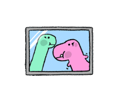 绿色恐龙粉色恐龙贴窗户 往里闯 开门 让我进去