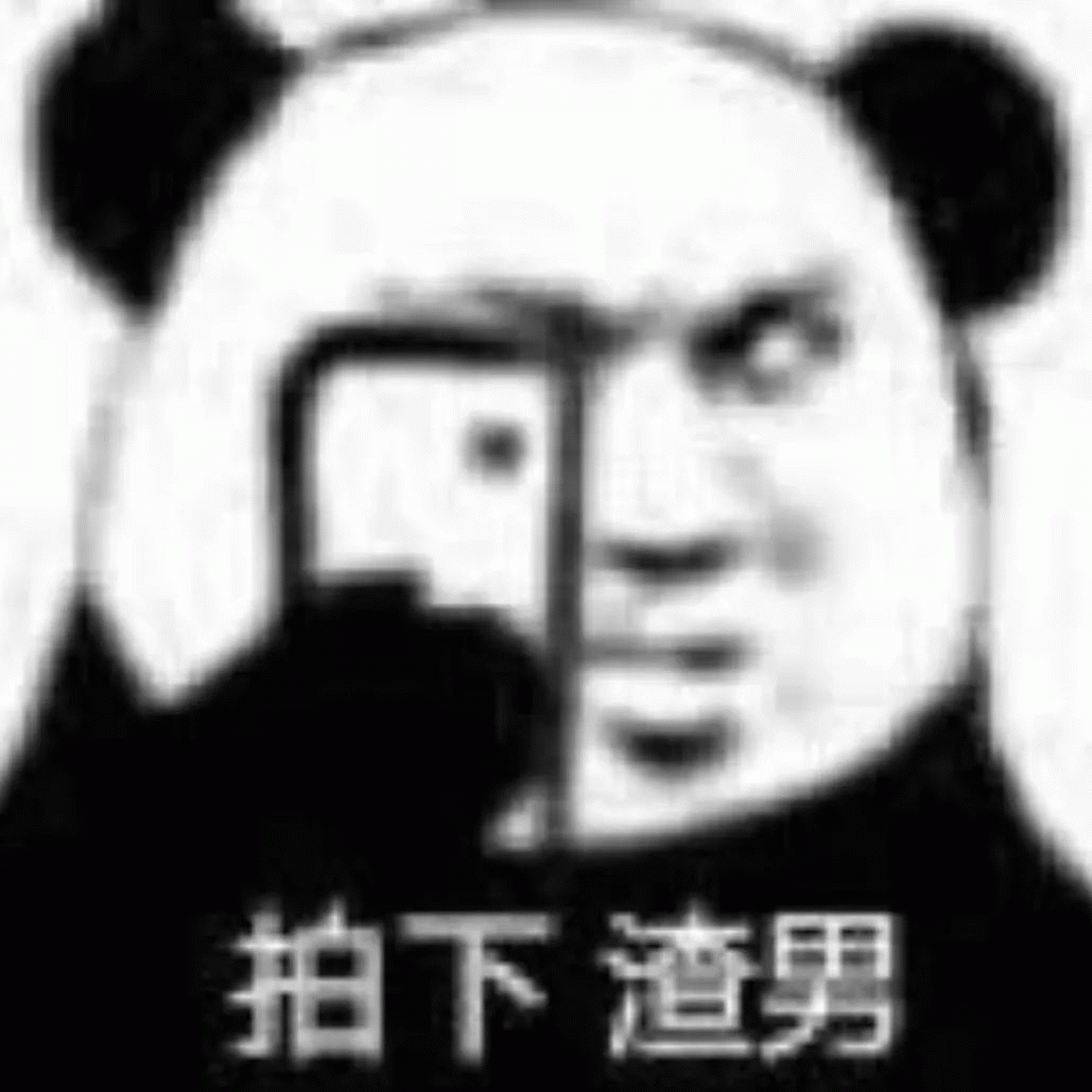 拍下渣男 熊猫头拿手机拍照