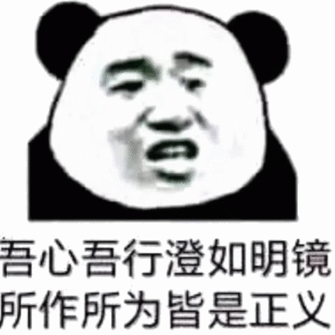 吾心吾行澄如明镜 所作所为皆是正义 熊猫头