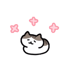 灰白猫咪粉色花朵