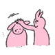 粉色兔子 粉色兔子互相暖心安慰