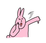粉红兔子 粉红兔子生气傲娇亮出鄙视的手势