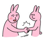 粉红兔子 粉红兔子开心拉手