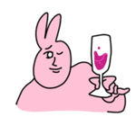 粉红兔子 粉红兔子傲娇的举起酒杯