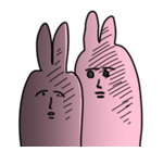 粉红兔子 粉红兔子尴尬的站着