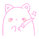 粉色表情：拿刀小猫