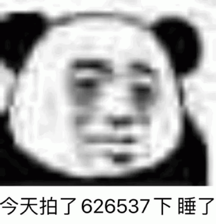 熊猫头 今天拍了626537下 睡了
