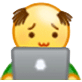 小黄脸看电脑惆怅表情包