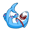 小鲨鱼笑到打滚表情包
