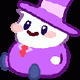 紫色衣服戴帽子腮红可爱小人