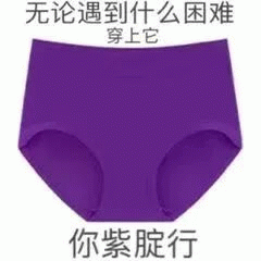 文字配图 紫色内裤，无论遇到什么困难 穿上它 你紫腚行