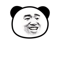 会跳的熊猫头 开心憨笑的跳跃熊猫头