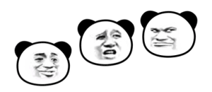 会跳的熊猫头 三个熊猫头错落跳跃，尴尬无语熊猫头，震惊熊猫头，贱贱的撇嘴熊猫头