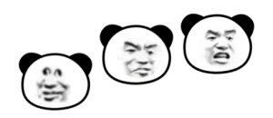 会跳的熊猫头 三个熊猫头错落跳跃，震惊熊猫头，无语熊猫头，兴奋开心熊猫头