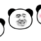 会跳的熊猫头 三个熊猫头错落跳跃，害羞熊猫头，憨笑熊猫头，无语熊猫头