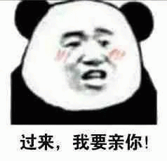 熊猫头脸红：过来，我要亲你！