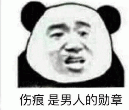 熊猫头 熊猫头一脸认真说，伤痕是男人的勋章
