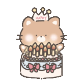 可爱小猫开心过生日，吃蛋糕吹蜡烛，HAPPY