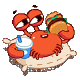 蟹老板 螃蟹 蟹老板悠闲地躺着吃汉堡