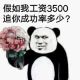 熊猫头 熊猫头拿着花猥琐的说，假如我工资3500 追你成功率多少？