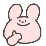 粉色兔子 粉色兔子微笑竖起大拇指，鼓励