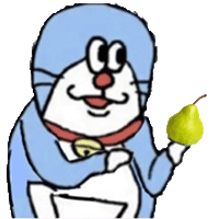 哆啦A梦变形  哆啦A梦举着梨让你吃